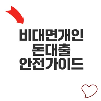 비대면개인돈대출 안전 이용 방법과 핵심 팁